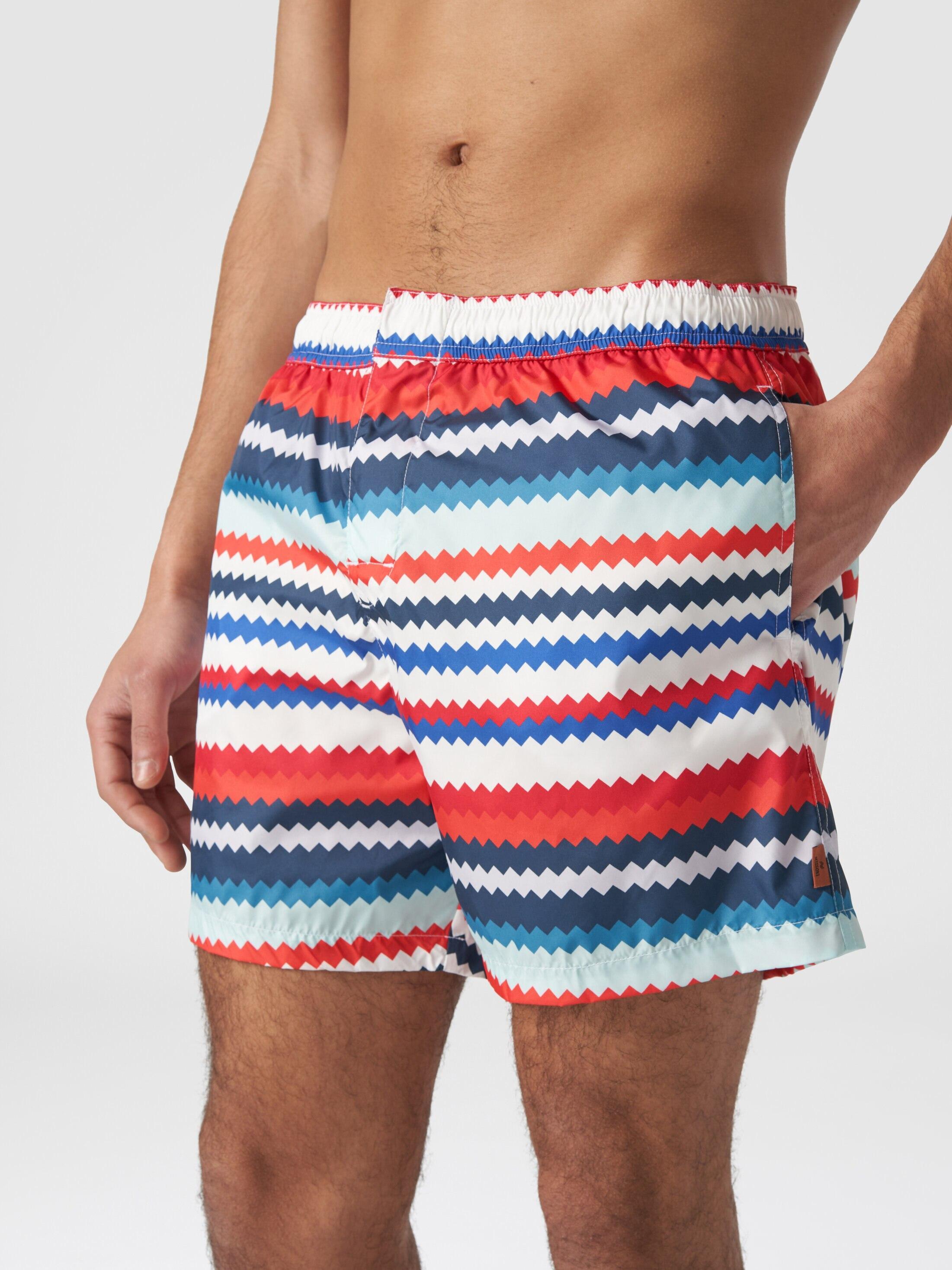 Swimming trunks in small zigzag print nylon Product Image