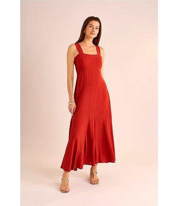 Vince Camuto Square Neck Sleeveless Shift Maxi Dress Product Image