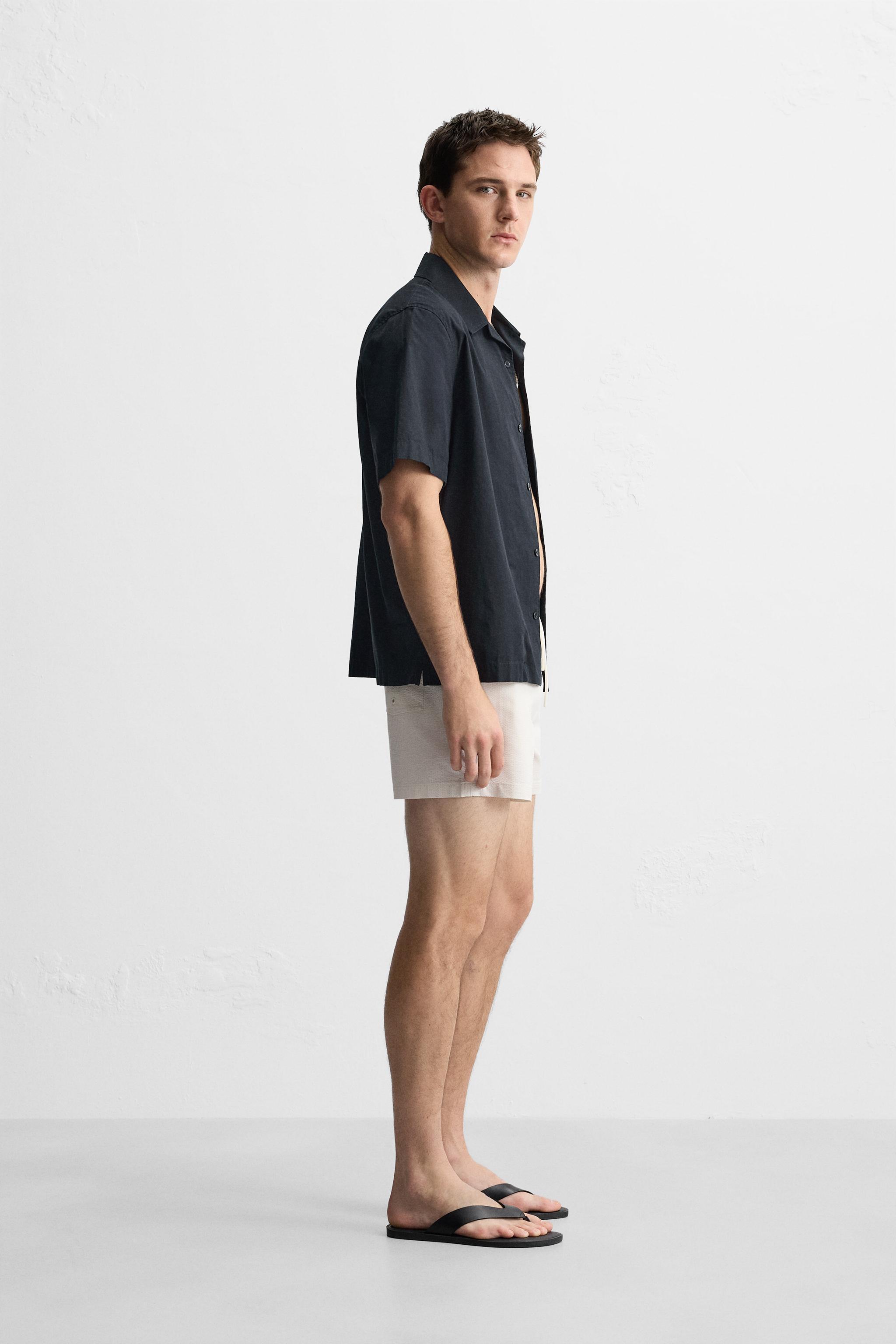 SEERSUCKER REGULAR SWIMMING TRUNKS Product Image