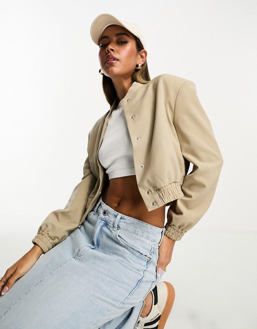 ASOS DESIGN tailored bomber jacket with strong shoulder Product Image