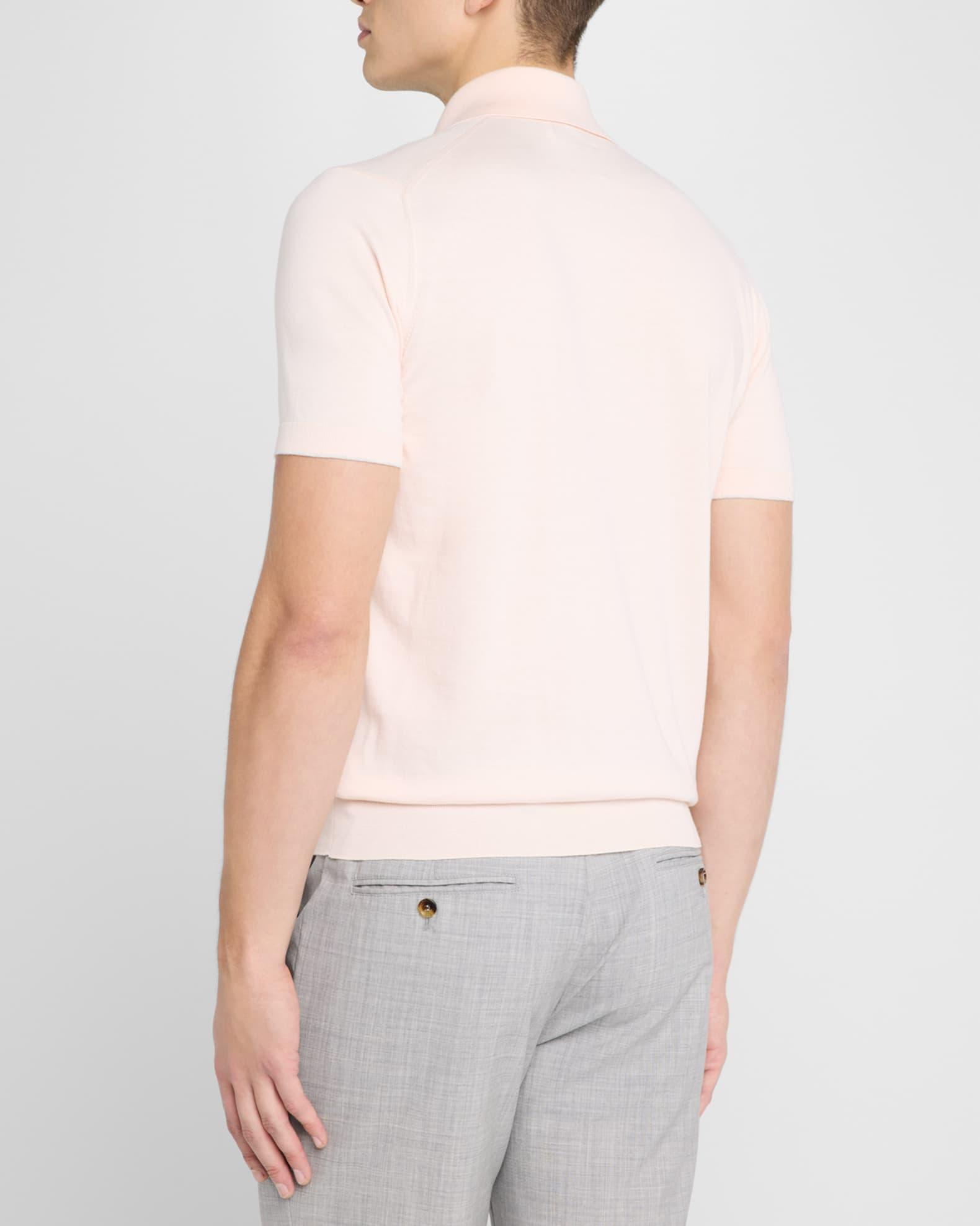 Men's Cotton Short-Sleeve Polo Sweater Product Image