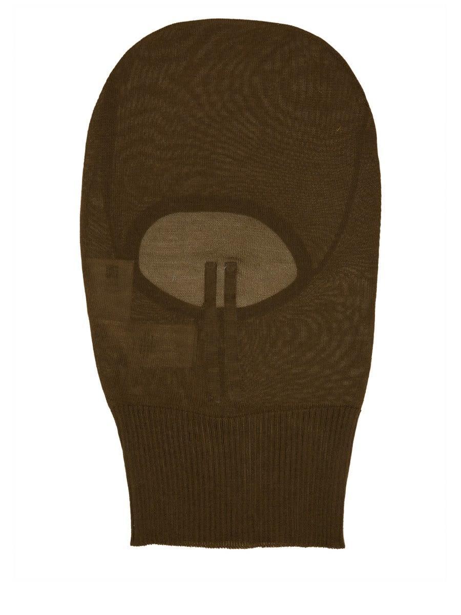 RICK OWENS Knitted Balaclava In Brown Product Image