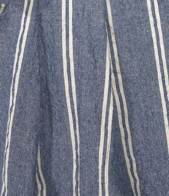 M Made in Italy Pin Stripe Tie Waist Crop Pants Product Image