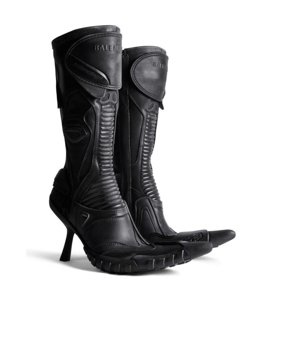 BALENCIAGA Biker 90mm Leather Boots In Black Product Image