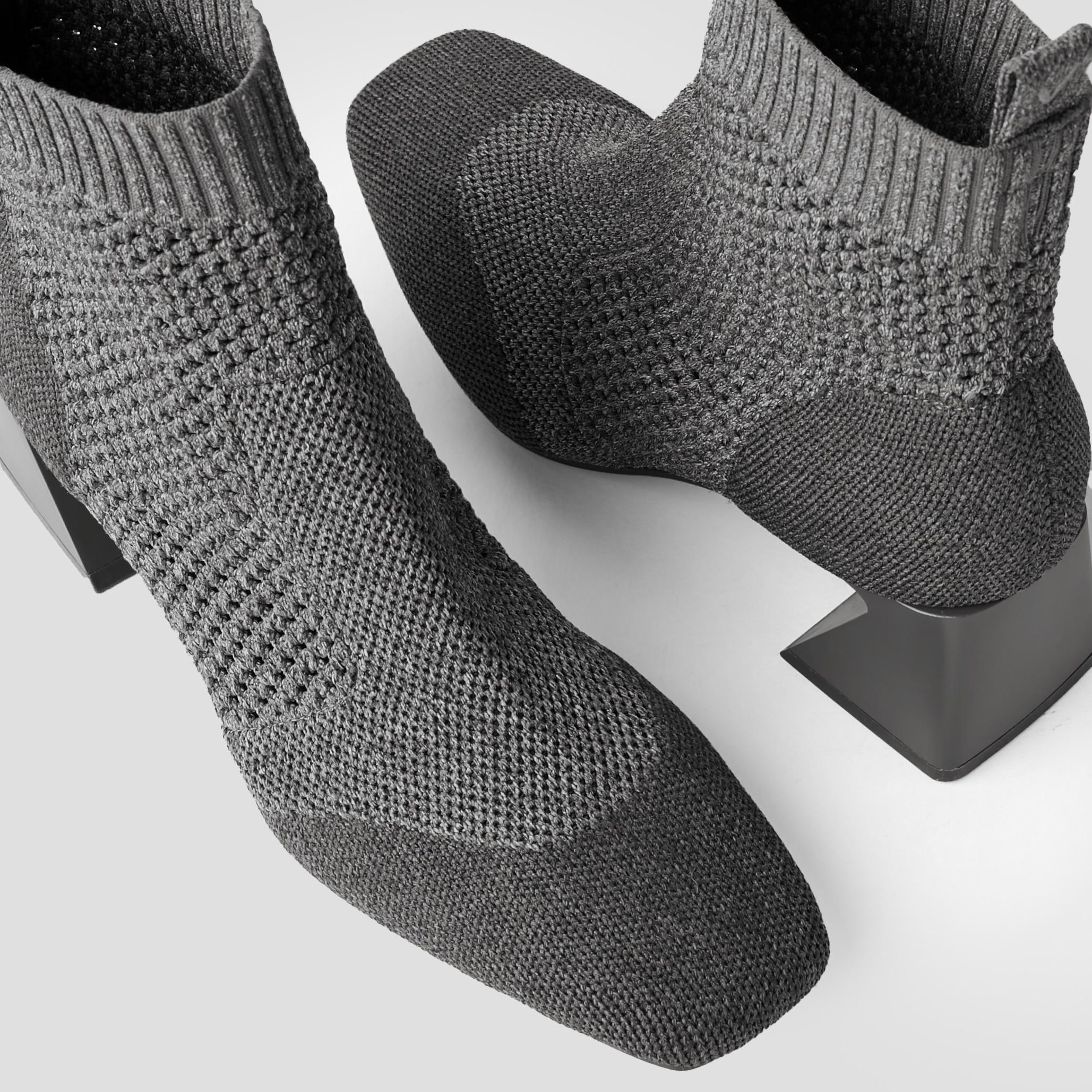 Square-Toe Perforated Heeled Boots (Melissa) Product Image