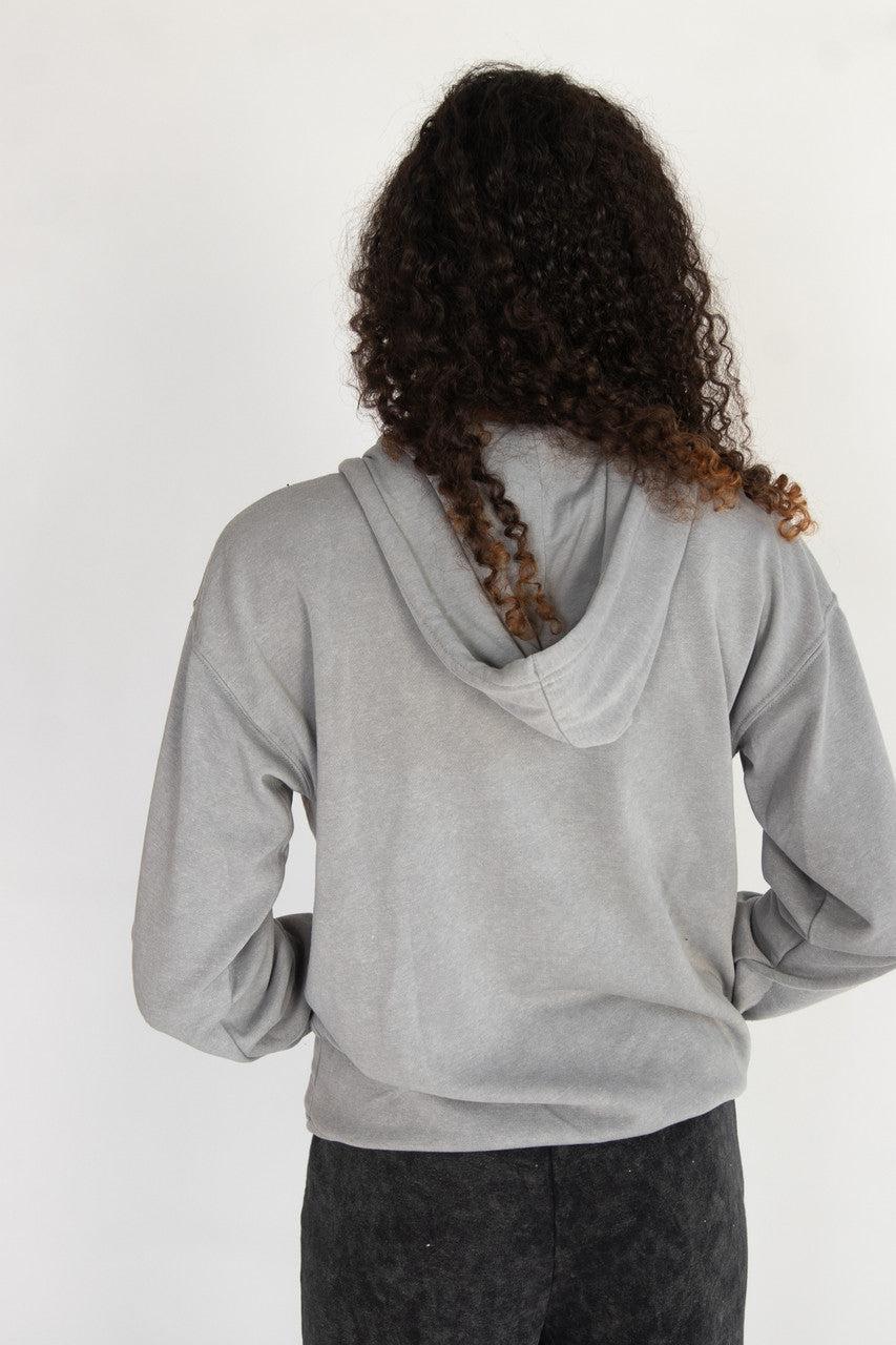 Stone Wash Oversized Zip Up Hoodie Product Image