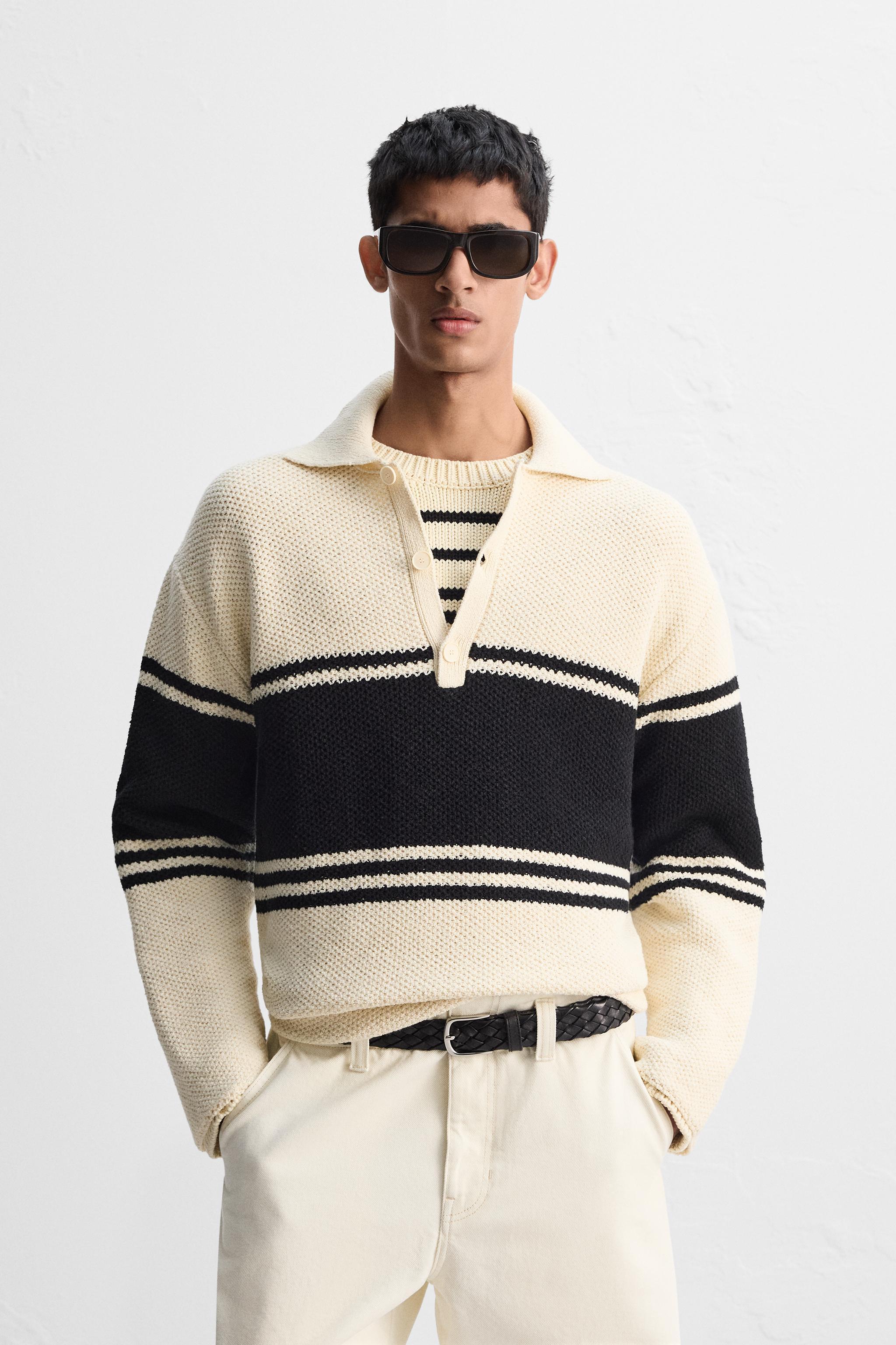 LIMITED EDITION STRIPED KNIT POLO SHIRT Product Image