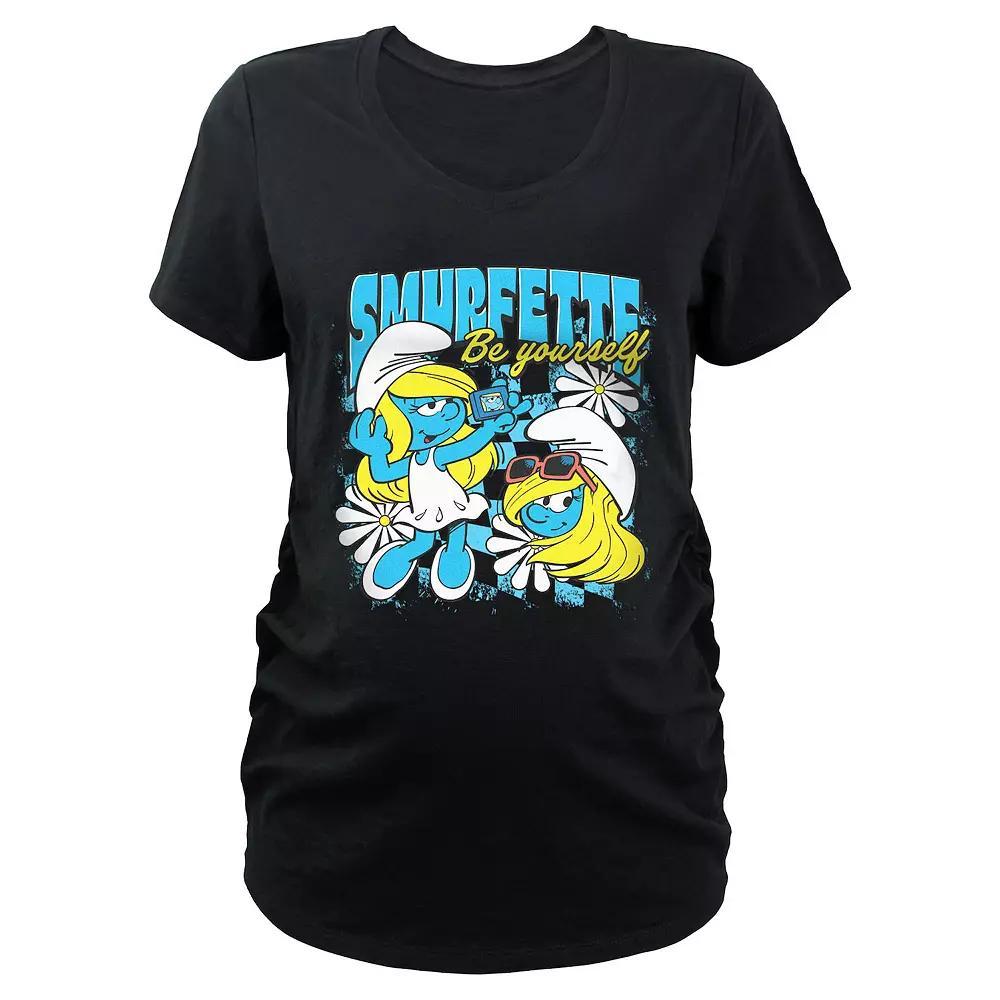 Maternity Smurfs Smurfette Be Yourself Graphic Tee, Women's, Size: Medium-Mat, Black Product Image