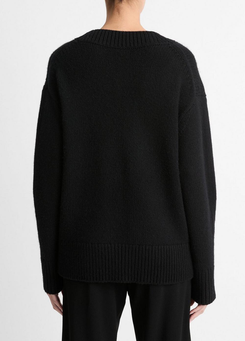 Wool and Cashmere Drop-Shoulder V-Neck Sweater Product Image