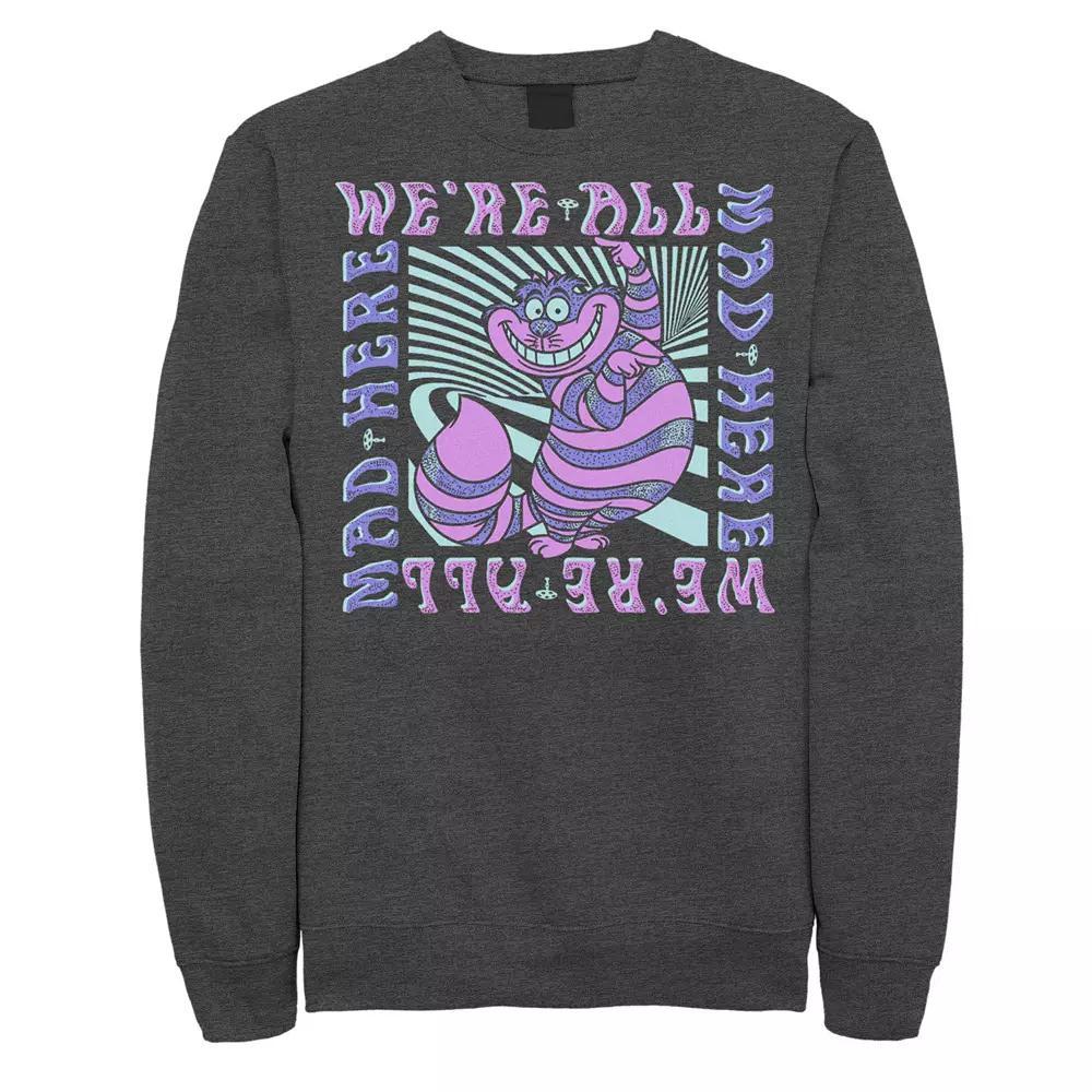 Disney's Alice In Wonderland Cheshire Cat Men's We're All Mad Box Up Sweatshirt, Size: XL, Black Product Image