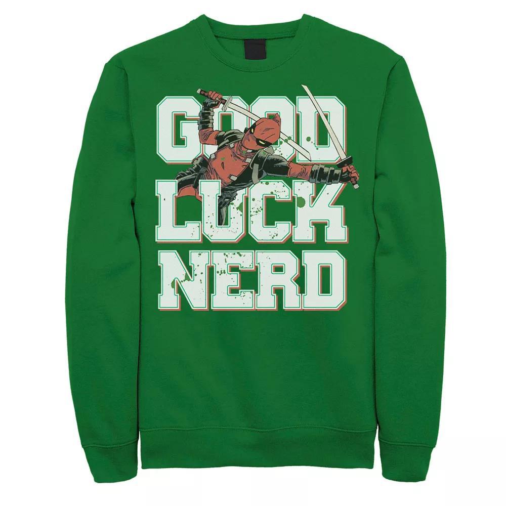 Men's Marvel Deadpool Good Luck Nerd St. Patrick's Day Sweatshirt, Size: XXL, Kelly Product Image