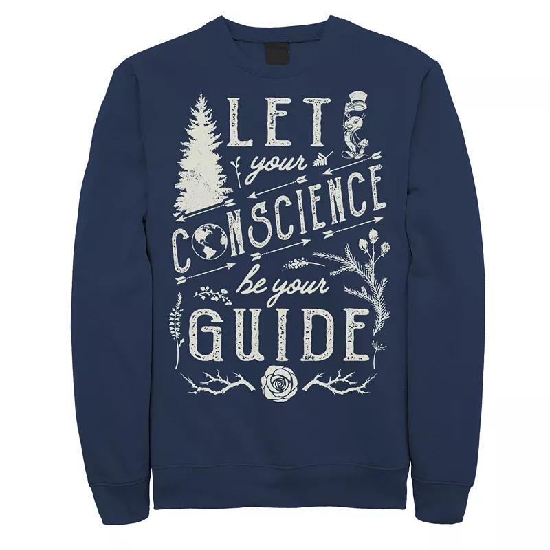 Disney's Pinocchio Let Your Conscience Be Your Guide Men's Sweatshirt, Size: Large, Blue Product Image