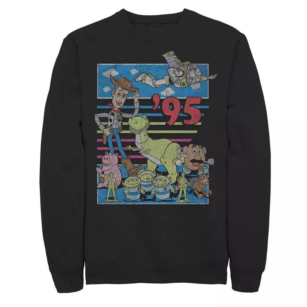 Disney / Pixar's Toy Story Men's 95 Retro Distressed Colorful Sweatshirt, Size: Medium, Black Product Image