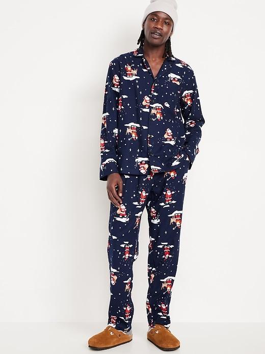 Printed Flannel Pajama Set for Men Product Image