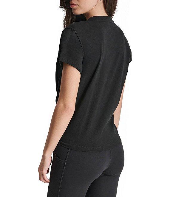 DKNY by Donna Karan Crew Neck Short Sleeve Knot Front Tee Shirt Product Image