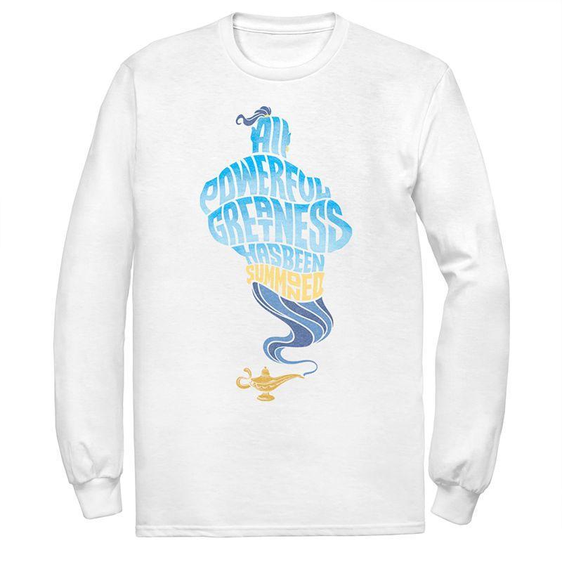 Disney's Aladdin Men's All Powerful Genie Long Sleeve Graphic Tee, Size: Small, White Product Image