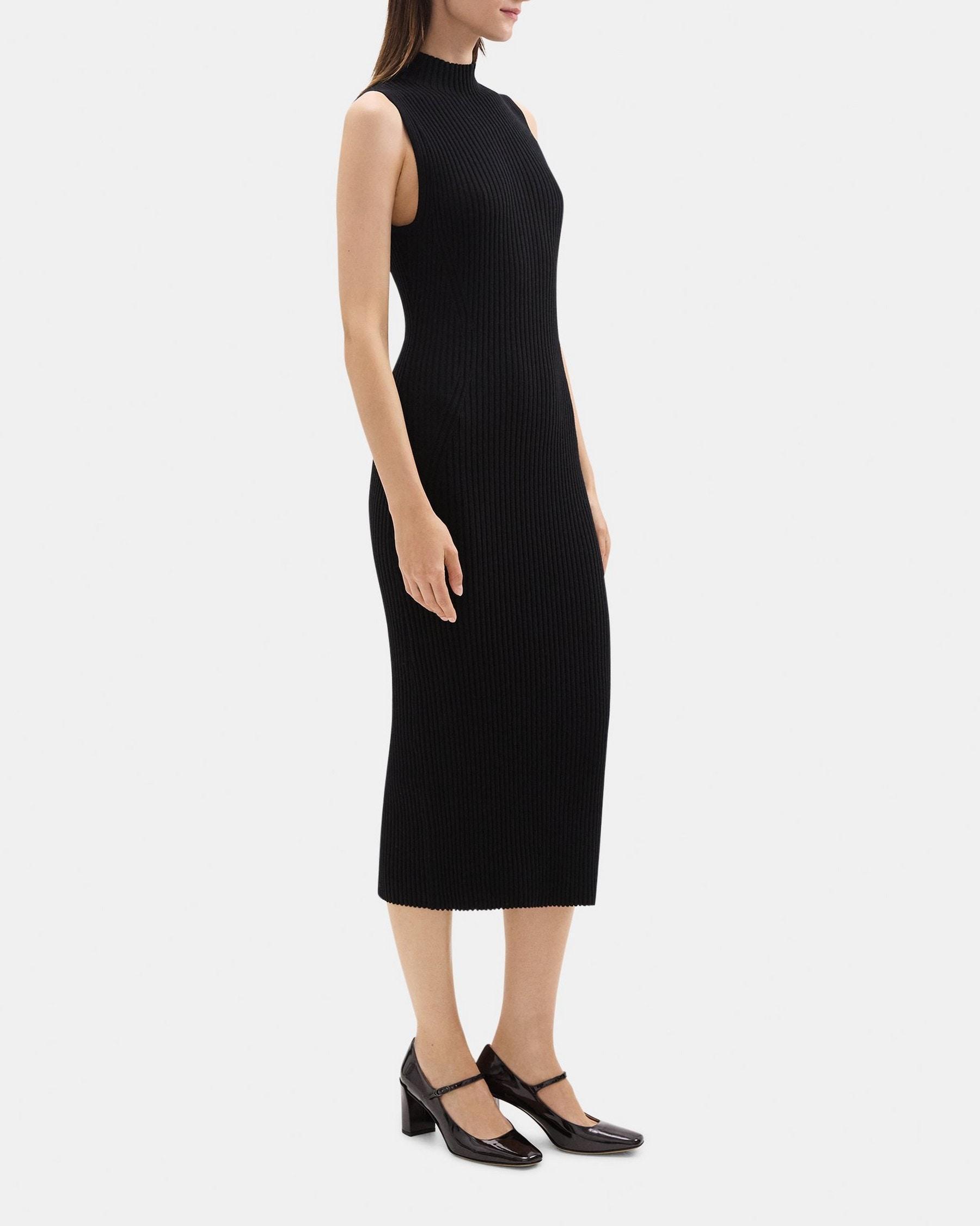 Turtleneck Midi Dress in Fine Merino Wool Product Image