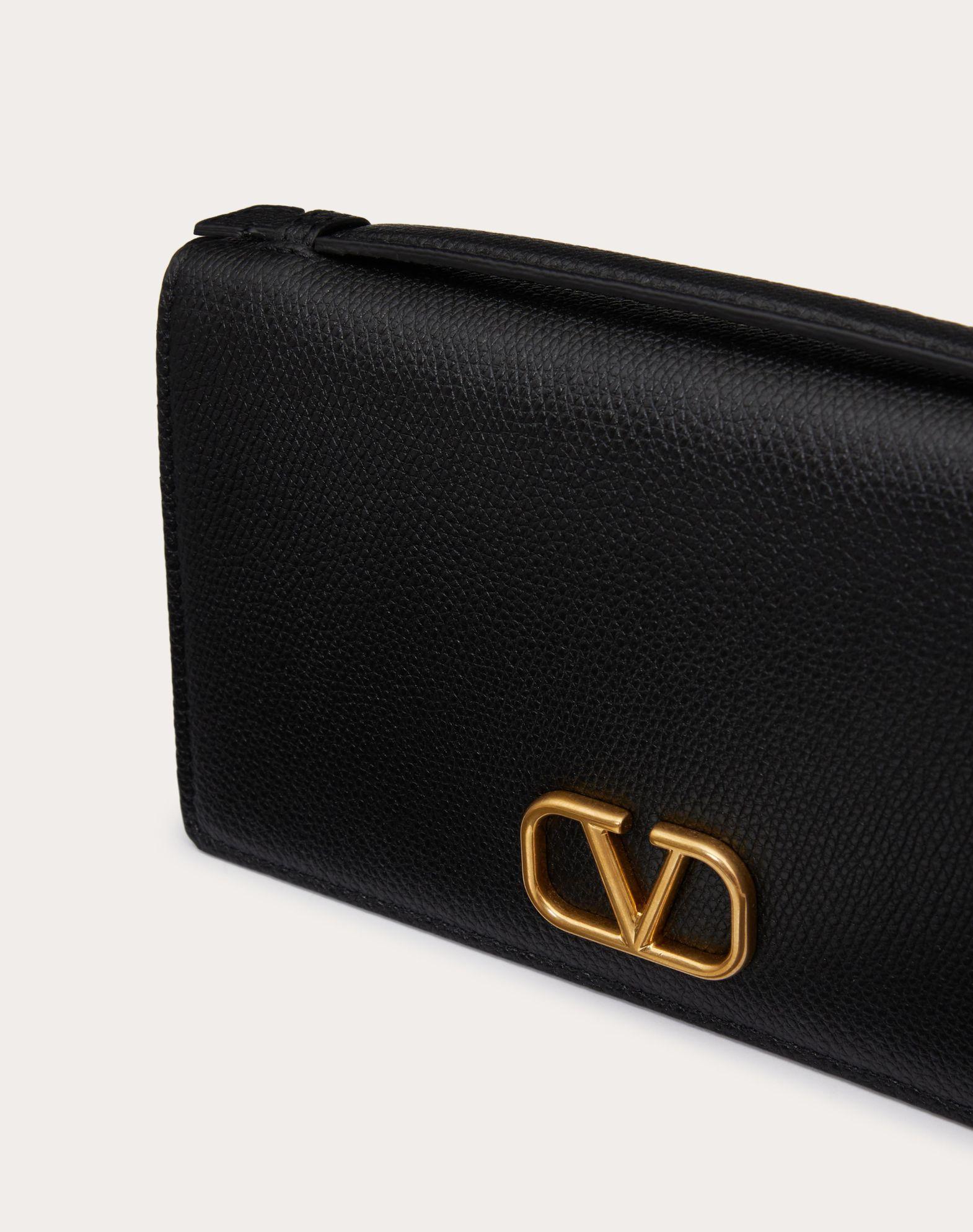 Vlogo Signature Grainy Calfskin Wallet With Chain Product Image