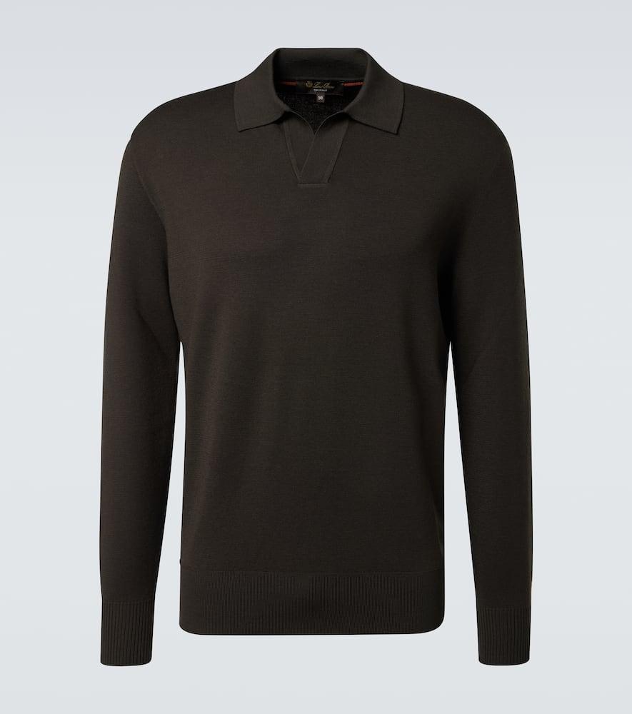 LORO PIANA Virgin Wool Polo Sweater In Green Product Image