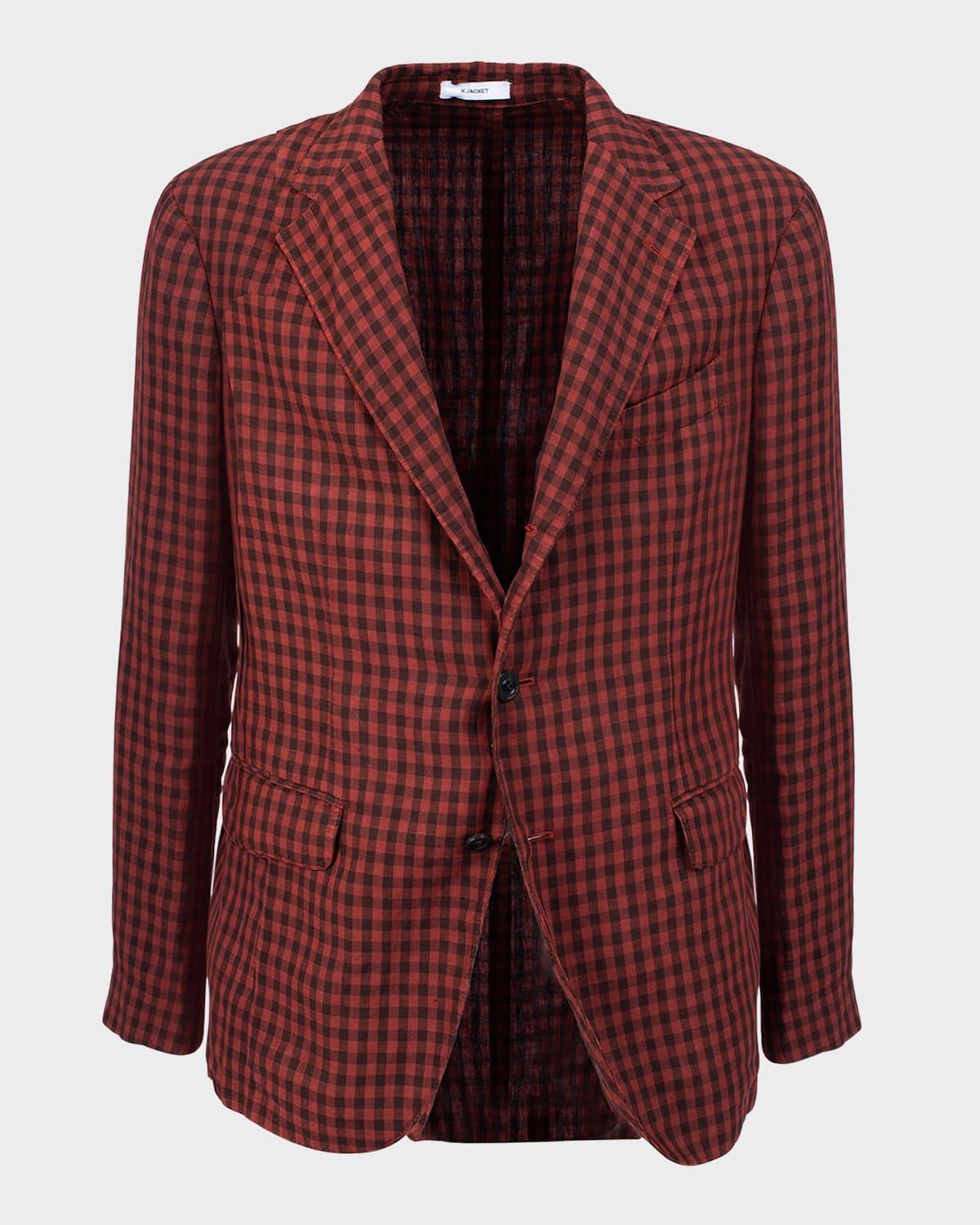 Mens Linen Gingham Sport Coat Product Image