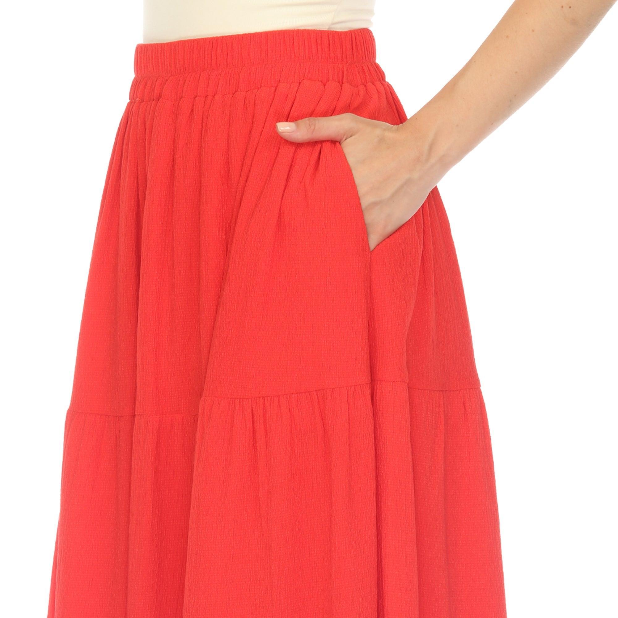 Pleated Tiered Maxi Skirt Product Image