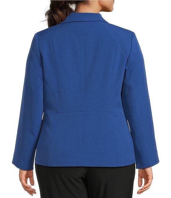Kasper Plus Size Stretch Crepe Princess Seams One Button Jacket Product Image