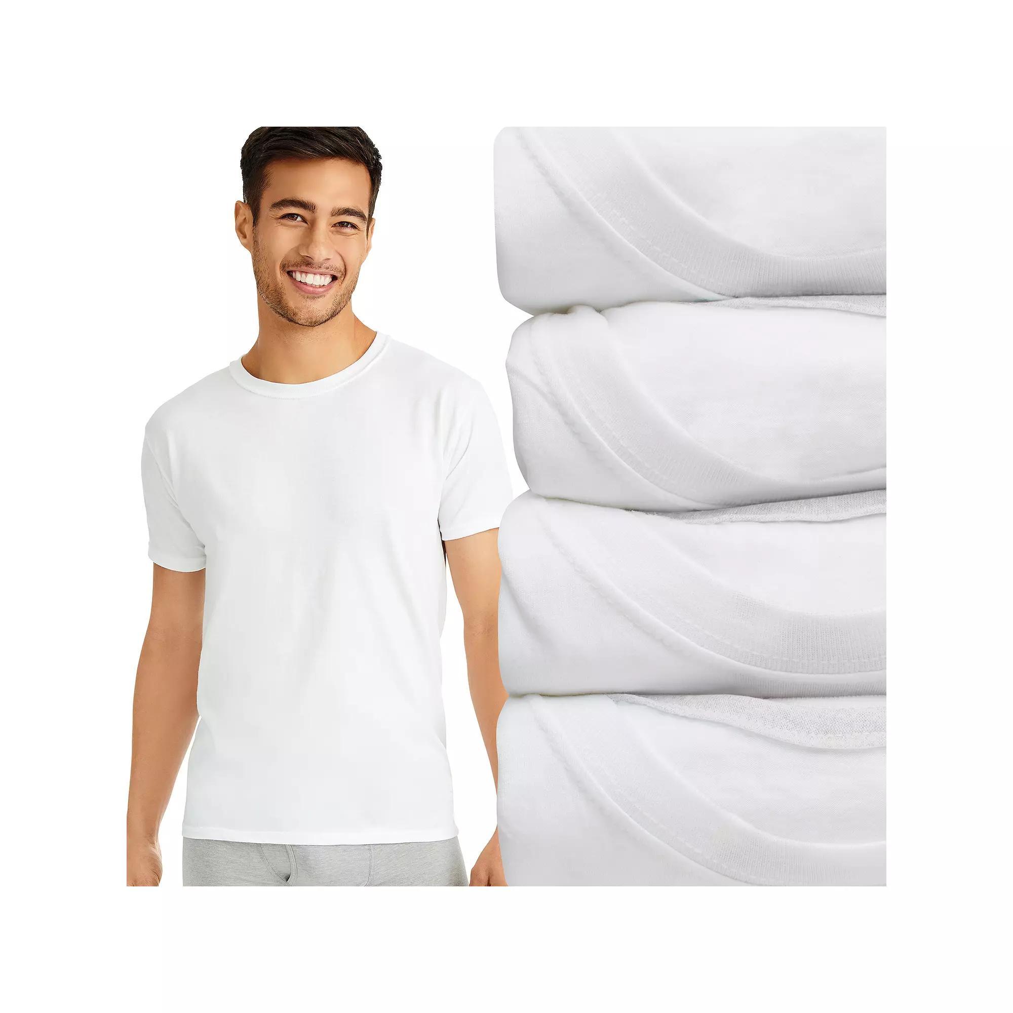 Men's Hanes® 4-Pack Ultimate Slim Fit Moisture-Wicking Crewneck Undershirt,  Product Image
