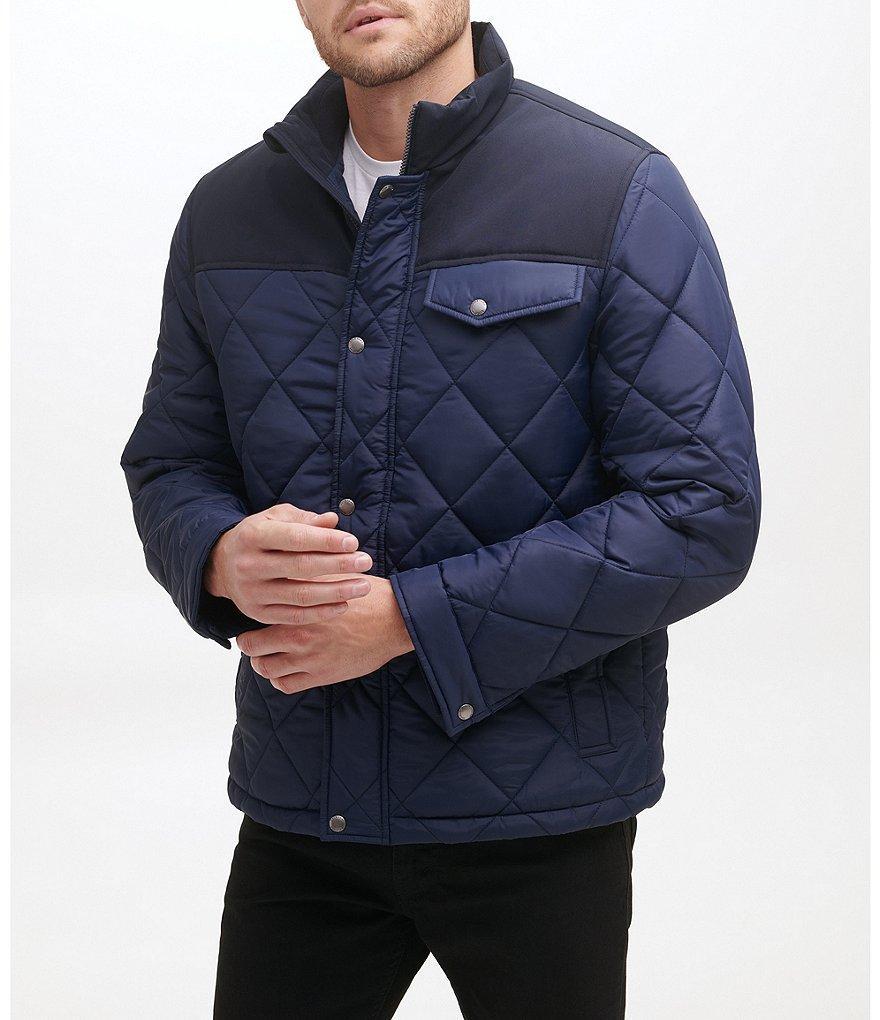 Cole Haan Tonal-Mixed-Media Sherpa Lined Quilted Jacket Product Image