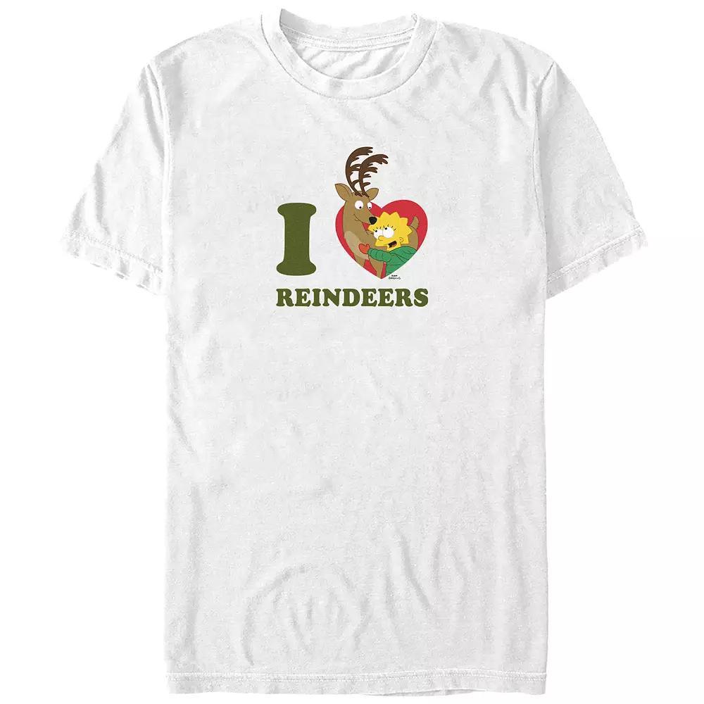 Big & Tall The Simpsons Lisa I Heart Reindeers Graphic Tee, Men's,  Product Image