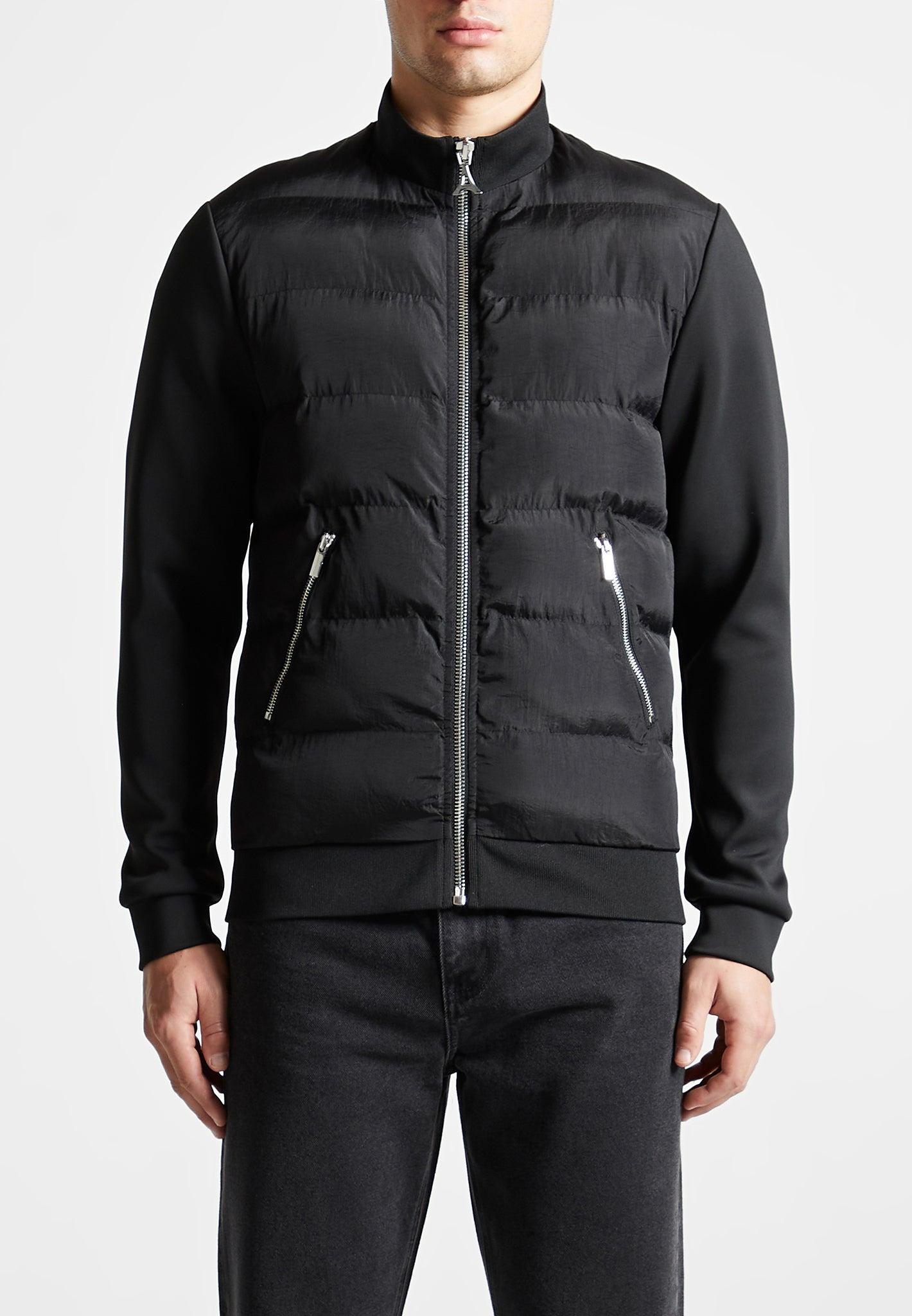 Nylon and Neoprene Quilted Jacket - Black Male Product Image