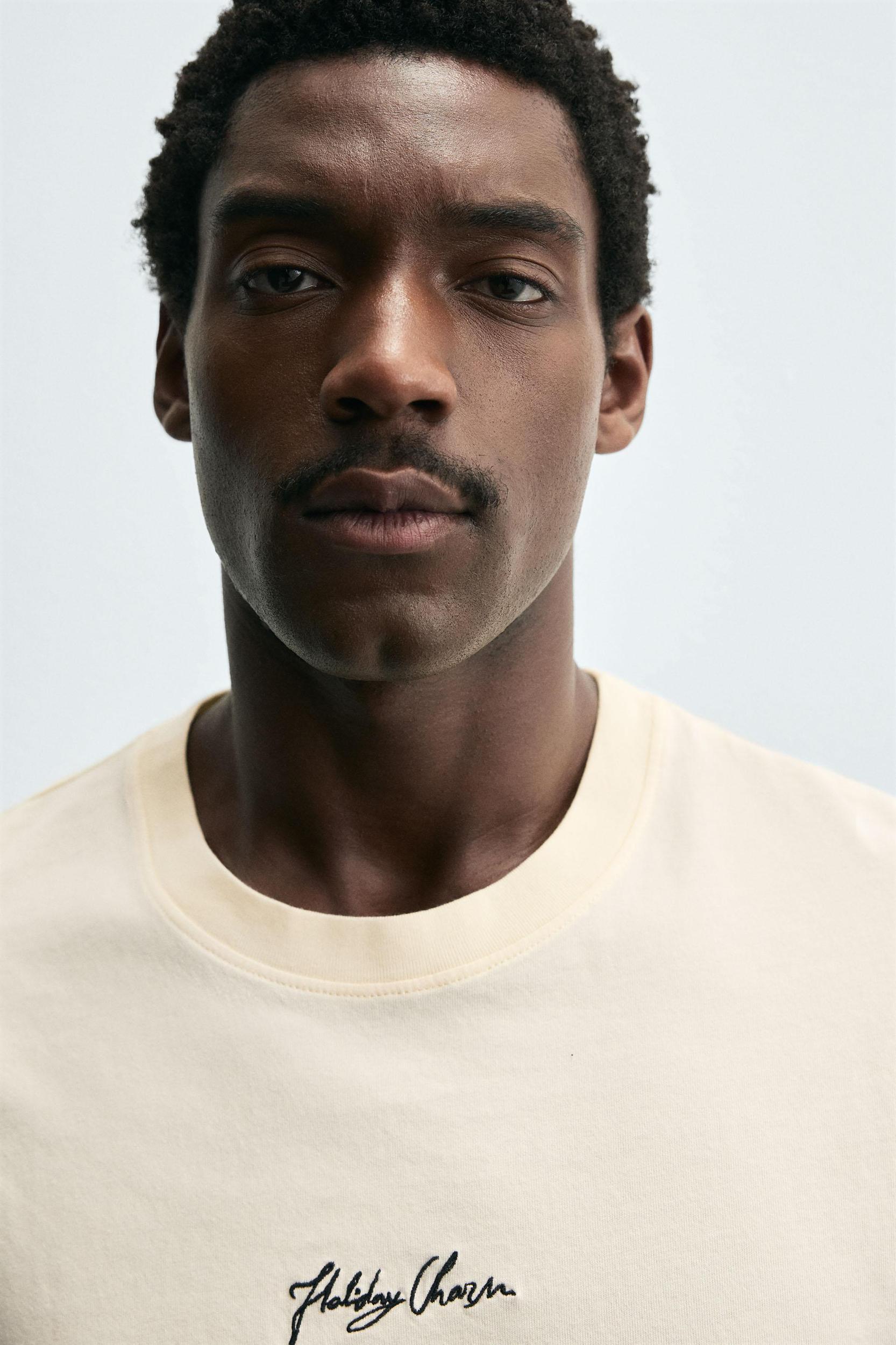 EMBROIDERED TEXT T-SHIRT Product Image