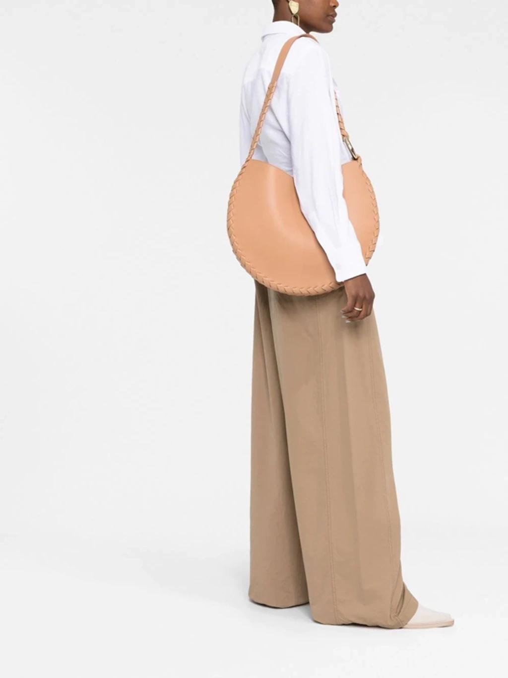 CHLOÉ Round Leather Shoulder Bag In Light Tan Product Image