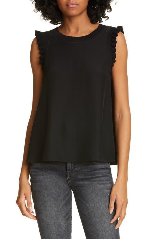 Tous Les Jours Lenore Crewneck Sleeveless Silk Top Product Image