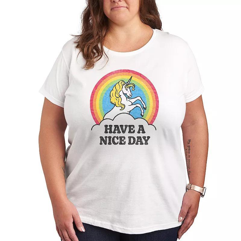 Plus Unicorn Have A Nice Day Graphic Tee, Womens Product Image