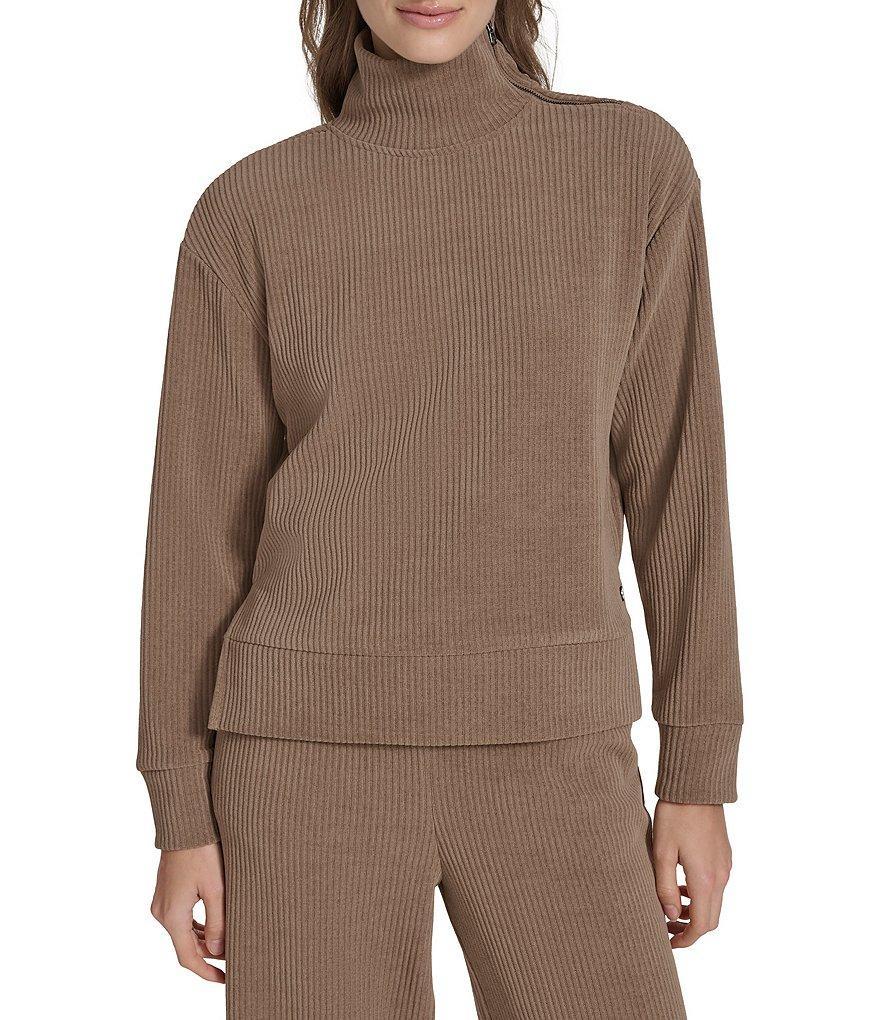 Andrew Marc Sport Luxe Chenille Ribbed Turtleneck Pullover Product Image