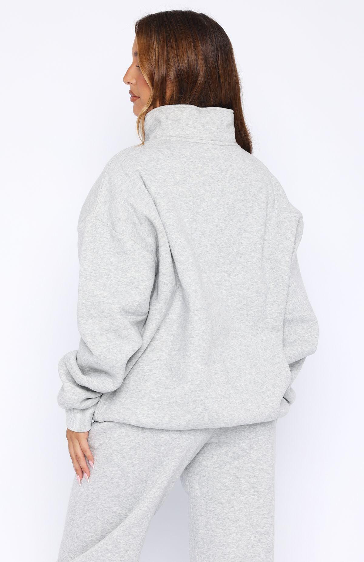 Core Classic Zip Front Sweater Dark Grey Marle Product Image