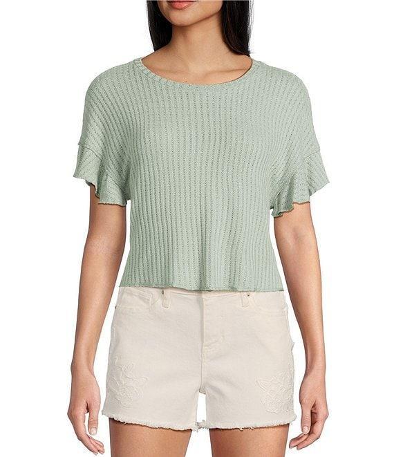 Moa Moa Textured Short Sleeve Drop Shoulder T-Shirt Product Image