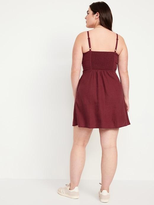 Fit & Flare Linen-Blend Mini Dress Product Image