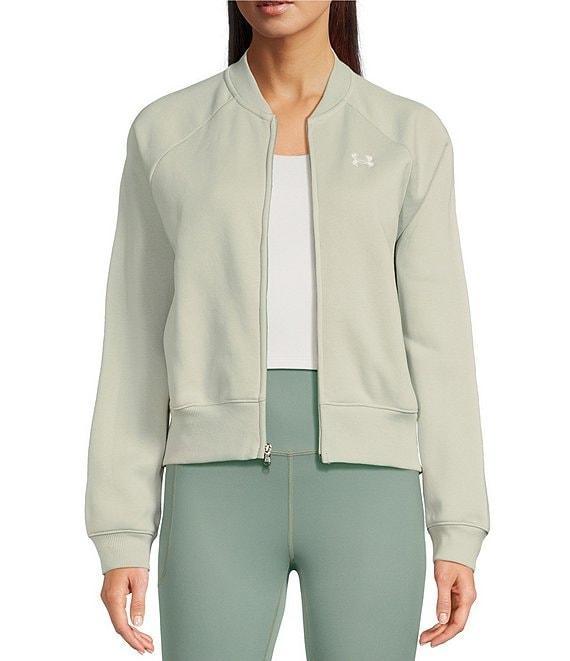 Under Armour Rival Fleece Crew Neck Long Sleeve Bomber Jacket Product Image