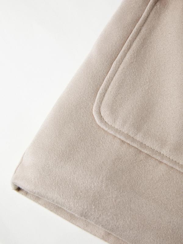 Padded Wool Blend Hooded Long Coat Product Image