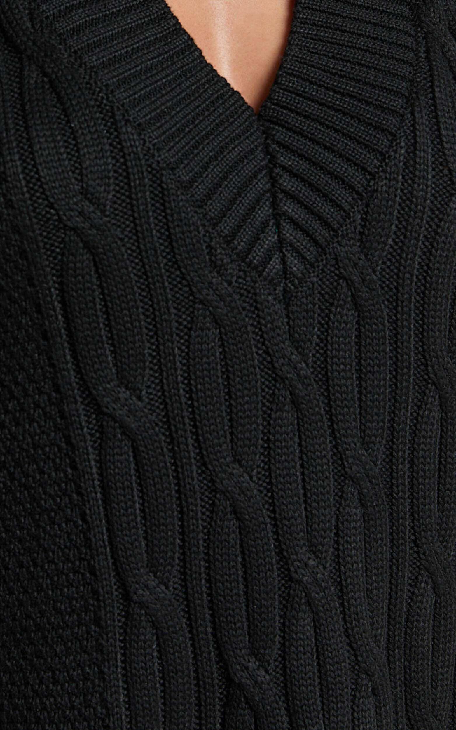 Cadha Vest - Knit Sweater Vest in Black Product Image