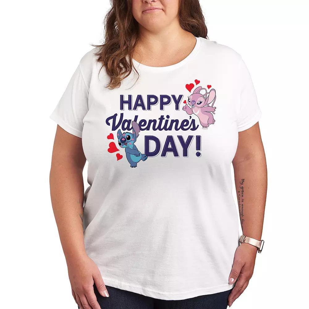 Disney's Lilo & Stitch Plus Valentine's Day Graphic Tee, Women's,  Product Image