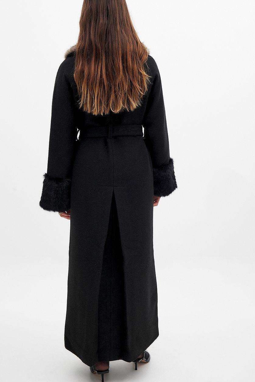 Faux Fur Long Coat Product Image