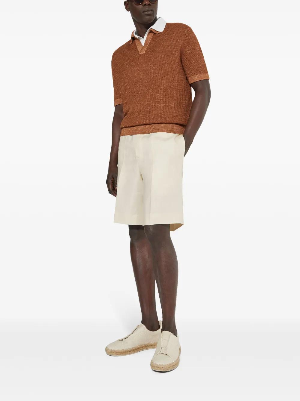 ZEGNA Linen Shorts In White Product Image