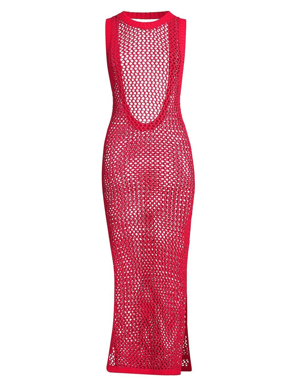 Womens Holly Net Cover-Up Midi-Dress Product Image