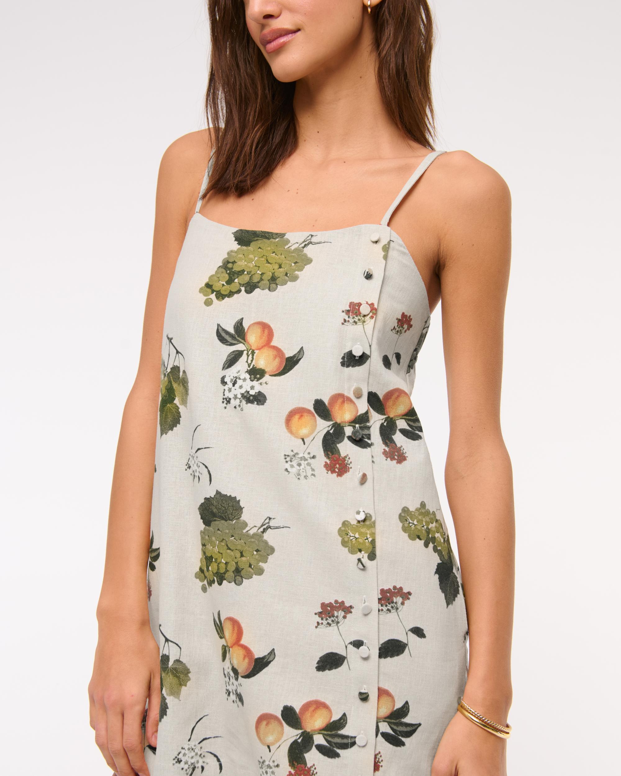 Linen-Blend Button Skort Product Image