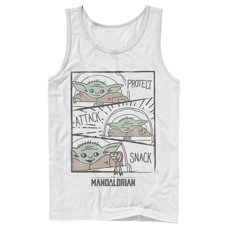Men's Star Wars The Mandalorian The Child Protect Attack Snack Tank Top,  Product Image