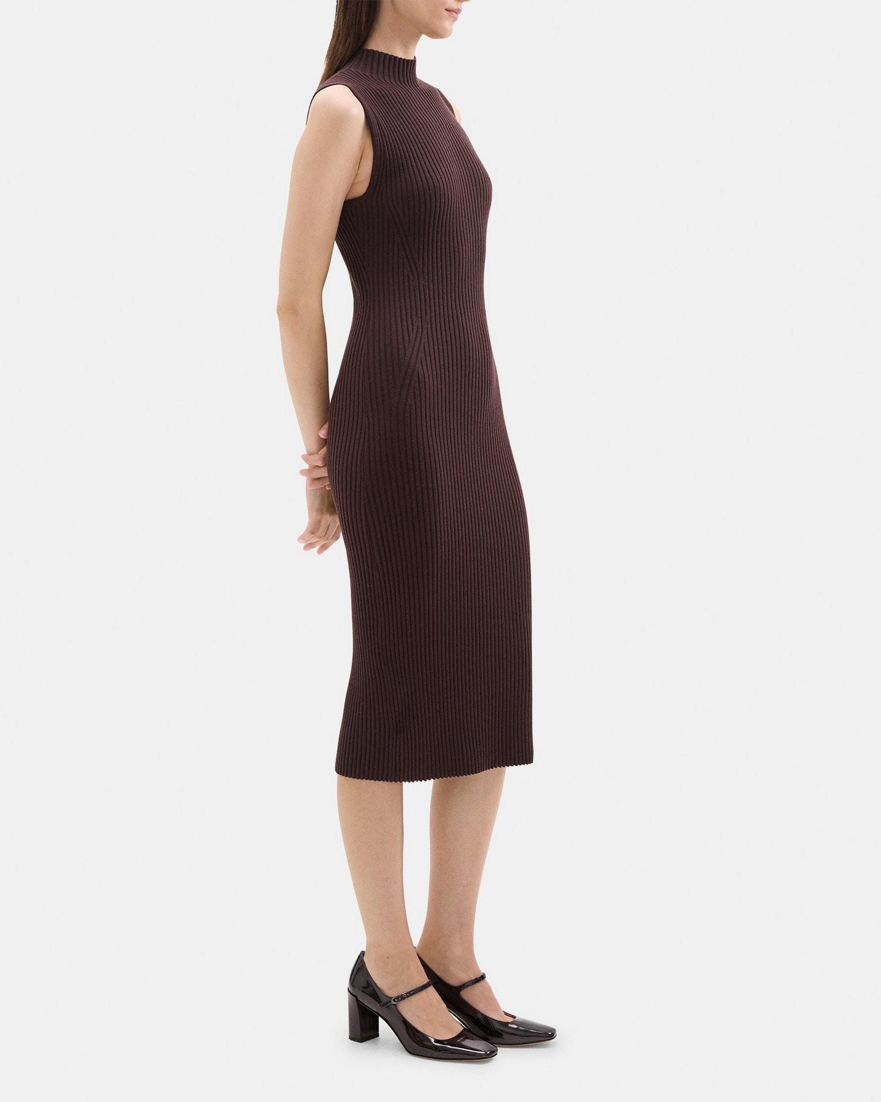 Turtleneck Midi Dress in Fine Merino Wool Product Image