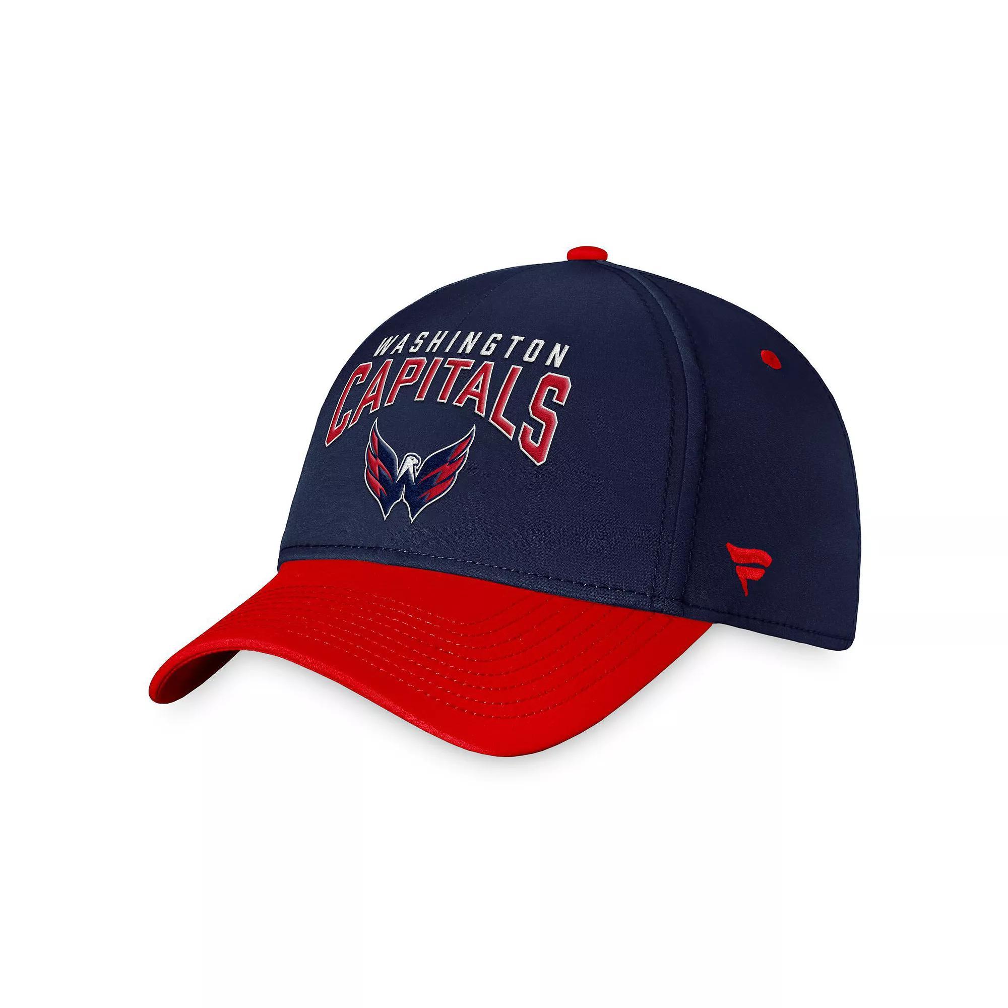 Men's Fanatics Branded Navy/Red Washington Capitals Fundamental 2-Tone Flex Hat, Size: Small/Medium, Blue Product Image