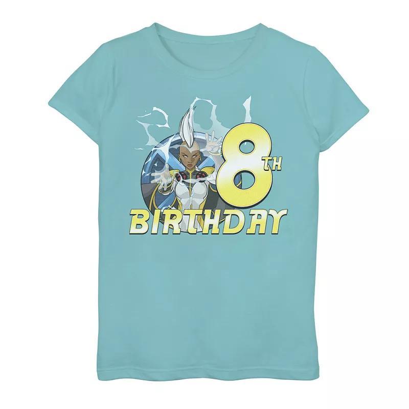 Girls 7-16 Marvel X-Men Storm 8th Birthday Portrait Graphic Tee, Girl's, Size: Medium, Tahi Blue Product Image